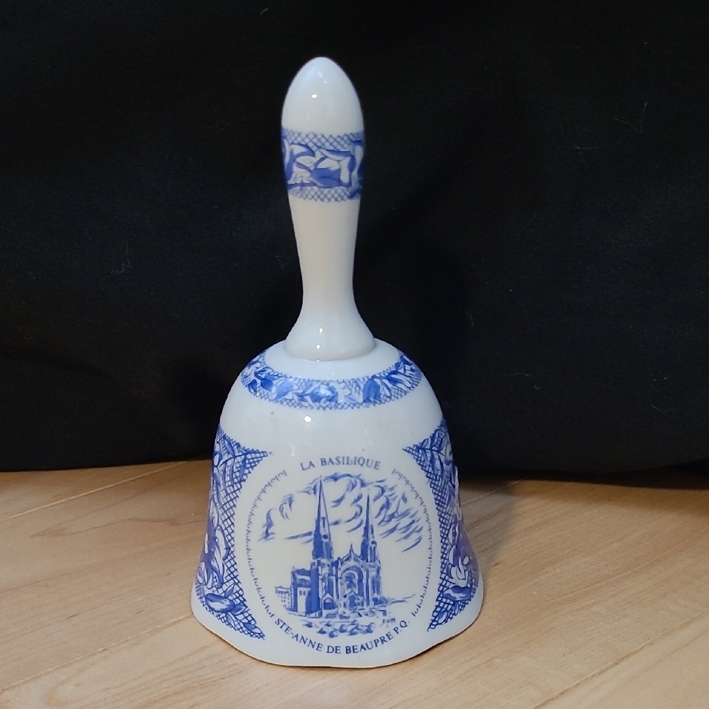 La Basilique Ste-Anne De Beaupre Blue and White Decorative Bell
